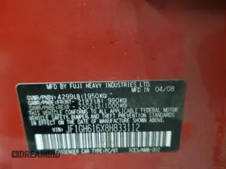 2008 Subaru Impreza i z VIN JF1GH616X8H833112, wystawiony jako Copart lot #55941905 z przebiegiem 152 104 mil mil oraz Szkoda całkowita • Salvage title. Historia ofert i sprzedaży dostępna na DreamBid. Obrazek 13.