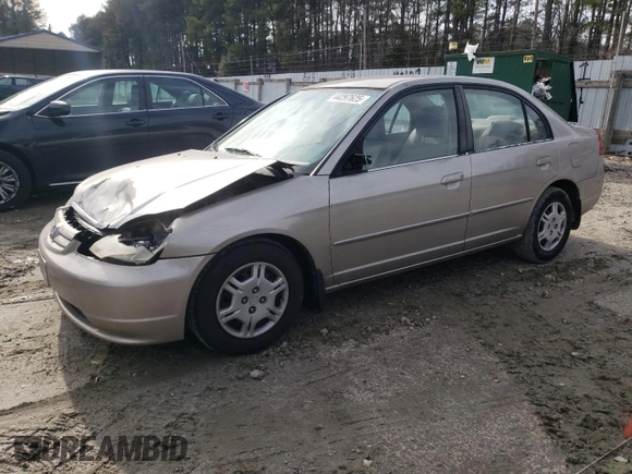 2002 Honda Civic LX with VIN 1HGES15572L028438, listed as a Copart auction lot 44297625 with 241,185 mi miles and Salvage Title. Bid and sale history available at DreamBid. Image 1.