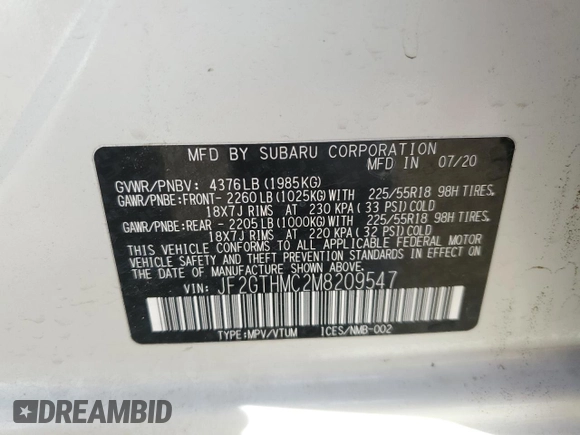 2021 Subaru Crosstrek Limited с VIN JF2GTHMC2M8209547, выставлен на аукционе Copart как лот 44344785 с пробегом 94 647 миль миль и Списание • Salvage title. История ставок и продаж доступна на DreamBid. Изображение 14.