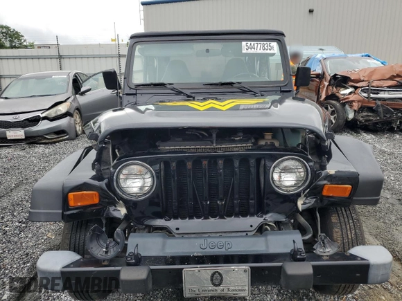 2002 Jeep Wrangler Sport with VIN 1J4FA49S12P730135, listed as a Copart auction lot 54477835 with 148,153 mi miles and Salvage title. Bid and sale history available at DreamBid. Image 5.