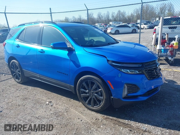 2024 Chevrolet Equinox RS with VIN 3GNAXMEG1RS150810, listed as a IAAI auction lot 41985283 with 36,237 mi miles and . Bid and sale history available at DreamBid. Image 1.