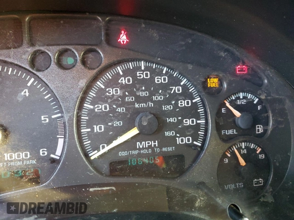 2001 Chevrolet Blazer LT with VIN 1GNCS13W712230189, listed as a Copart auction lot 84481784 with 106,405 mi miles and Salvage title. Bid and sale history available at DreamBid. Image 9.