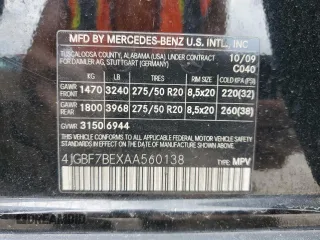 2010 Mercedes-Benz GL-Class GL 450 with VIN 4JGBF7BEXAA560138, listed as a Copart auction lot 76131424 with 0 mi miles and Salvage Title. Bid and sale history available at carsss.com. Image 14.