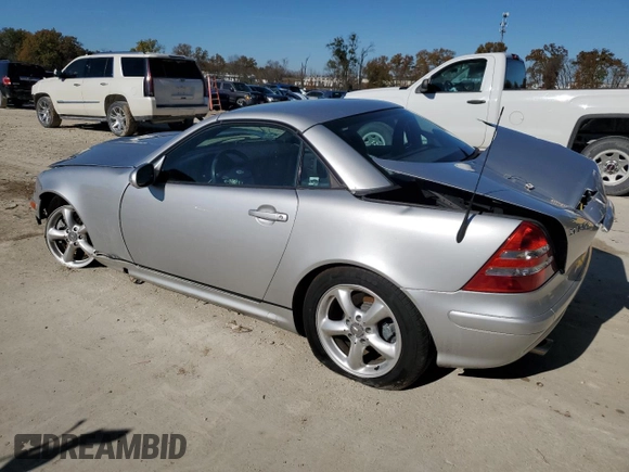 2003 Mercedes-Benz SLK 320 with VIN WDBKK65F83F276025, listed as a Copart auction lot 76887044 with 38,423 mi miles and Salvage title. Bid and sale history available at DreamBid. Image 2.