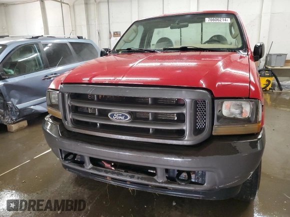 2004 Ford F-250 with VIN 1FTNF21S34EA70410, listed as a Copart auction lot 76606214 with Not provided miles and Salvage title. Bid and sale history available at DreamBid. Image 5.
