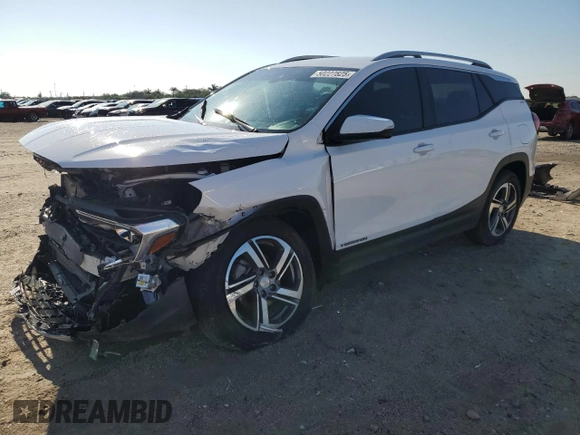 2020 GMC Terrain SLT with VIN 3GKALPEV4LL244089, listed as a Copart auction lot 50227825 with 77,346 mi miles and Salvage Title. Bid and sale history available at carsss.com. Image 1.