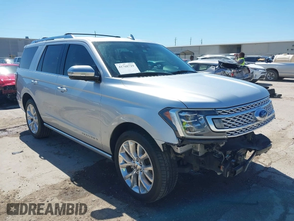 2018 Ford Expedition Platinum with VIN 1FMJU1LT7JEA44453, listed as a IAAI auction lot 41768729 with 87,951 mi miles and . Bid and sale history available at DreamBid. Image 1.