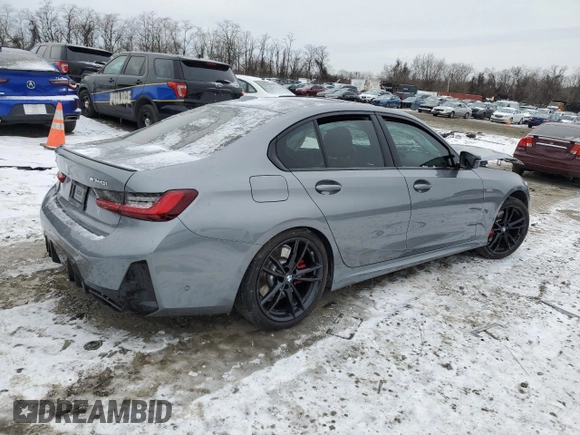 2024 BMW 3 Series M340i xDrive with VIN 3MW49FF03R8D99326, listed as a Copart auction lot 41966425 with 0 mi miles and Salvage Title. Bid and sale history available at carsss.com. Image 3.