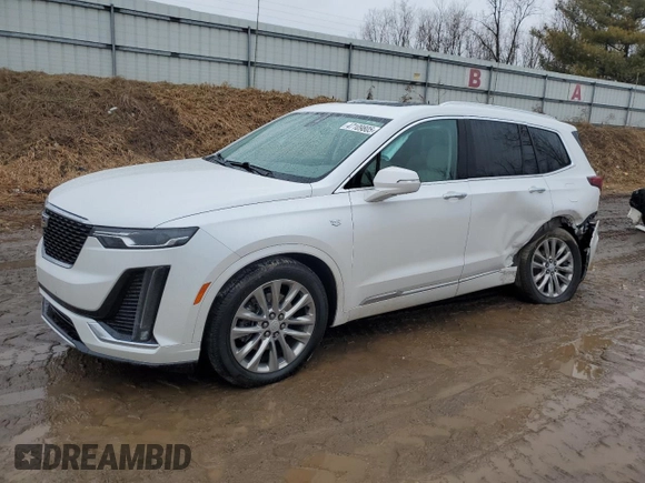 2021 Cadillac XT6 Premium Luxury with VIN 1GYKPDRS3MZ149692, listed as a Copart auction lot 47109805 with 82,004 mi miles and Salvage title. Bid and sale history available at DreamBid. Image 1.