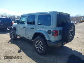 2024 Jeep Wrangler Sahara with VIN 1C4PJXEG1RW299325, listed as a IAAI auction lot 41854789 with 27,808 mi miles. Bid and sale history available at carsss.com. Image 3.