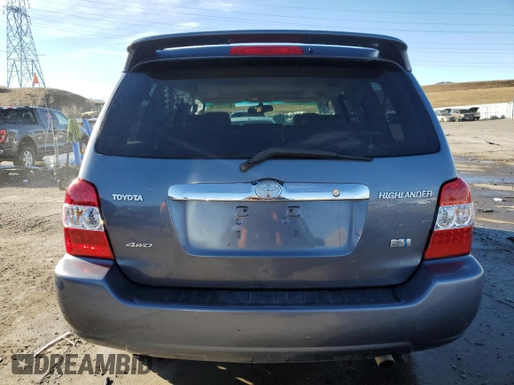 2006 Toyota Highlander Hybrid with VIN JTEEW21A760028227, listed as a Copart auction lot 86123314 with 169,619 mi miles and Salvage Title. Bid and sale history available at carsss.com. Image 6.