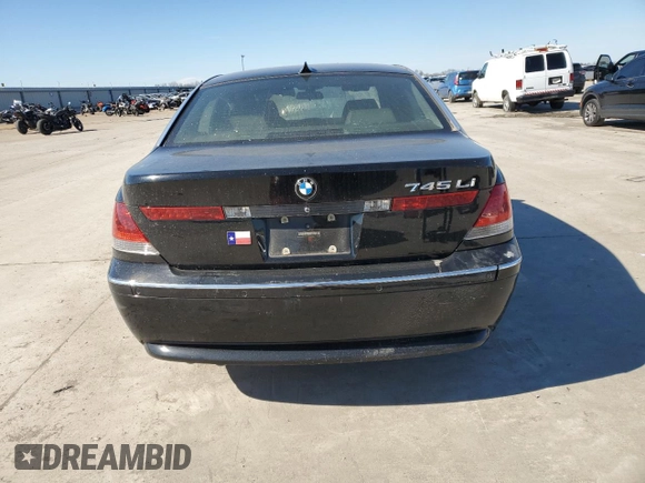 2005 BMW 7 Series 745Li with VIN WBAGN63535DS56267, listed as a Copart auction lot 45717775 with Not provided miles and Salvage title. Bid and sale history available at DreamBid. Image 6.