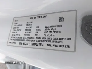 2021 Tesla Model 3 Performance with VIN 5YJ3E1EC2MF084594, listed as a IAAI auction lot 42030339 with 43,215 mi miles and . Bid and sale history available at DreamBid. Image 9.