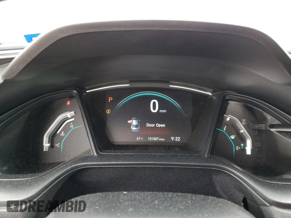 2019 Honda Civic LX with VIN 2HGFC2F60KH505609, listed as a Copart auction lot 50905455 with 101,807 mi miles and Salvage Title. Bid and sale history available at DreamBid. Image 9.