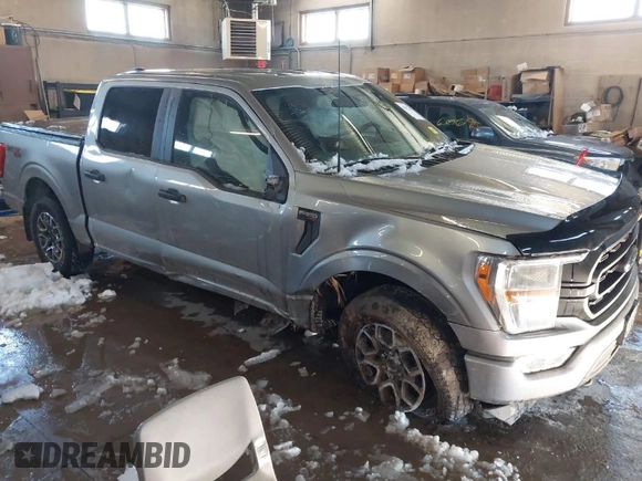 2021 Ford F-150 XL with VIN 1FTEW1EP0MKE87078, listed as a IAAI auction lot 41857664 with 43,588 mi miles. Bid and sale history available at carsss.com. Image 1.