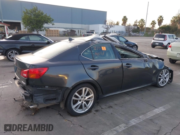 2007 Lexus IS with VIN JTHBK262472056379, listed as a IAAI auction lot 41144538 with 244,693 mi miles. Bid and sale history available at carsss.com. Image 4.
