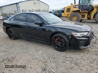 2022 Audi A8 with VIN WAULDAF89NN000364, listed as a Copart auction lot 74932604 with 28,145 mi miles and Salvage Title. Bid and sale history available at carsss.com. Image 4.