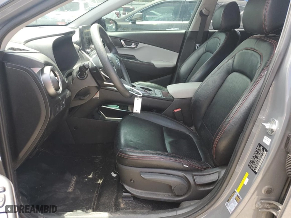 2022 Hyundai Kona Electric SEL with VIN KM8K23AG8NU156007, listed as a Copart auction lot 61821214 with 35,629 mi miles and Salvage Title. Bid and sale history available at carsss.com. Image 7.