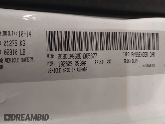 2014 Chrysler 300 with VIN 2C3CCAGG9EH365877, listed as a IAAI auction lot 41500564 with 89,384 mi miles. Bid and sale history available at carsss.com. Image 9.