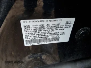 2019 Honda Passport Touring z VIN 5FNYF7H96KB000201, wystawiony jako Copart lot #73759134 z przebiegiem Nie podano mil oraz Szkoda całkowita • Salvage title. Historia ofert i sprzedaży dostępna na DreamBid. Obrazek 14.