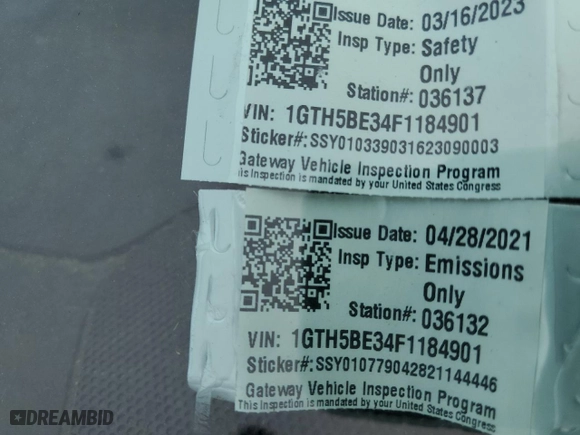2015 GMC Canyon 2WD with VIN 1GTH5BE34F1184901, listed as a Copart auction lot 84848814 with 87,882 mi miles and Salvage Title. Bid and sale history available at carsss.com. Image 12.