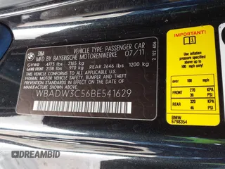 2011 BMW 3 Series 328i with VIN WBADW3C56BE541629, listed as a IAAI auction lot 41328198 with 150,359 mi miles. Bid and sale history available at carsss.com. Image 9.