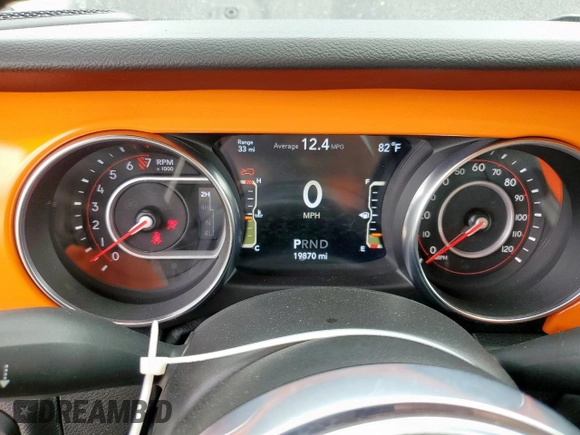 2021 Jeep Wrangler Unlimited Rubicon with VIN 1C4HJXFG5MW542260, listed as a Copart auction lot 59476655 with 19,870 mi miles and Salvage title. Bid and sale history available at DreamBid. Image 9.