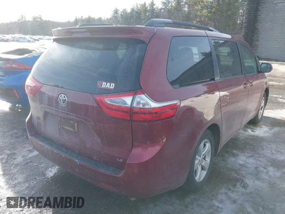 2017 Toyota Sienna LE Auto Access Seat with VIN 5TDKZ3DC7HS863682, listed as a IAAI auction lot 41488878 with 134,733 mi miles. Bid and sale history available at carsss.com. Image 4.