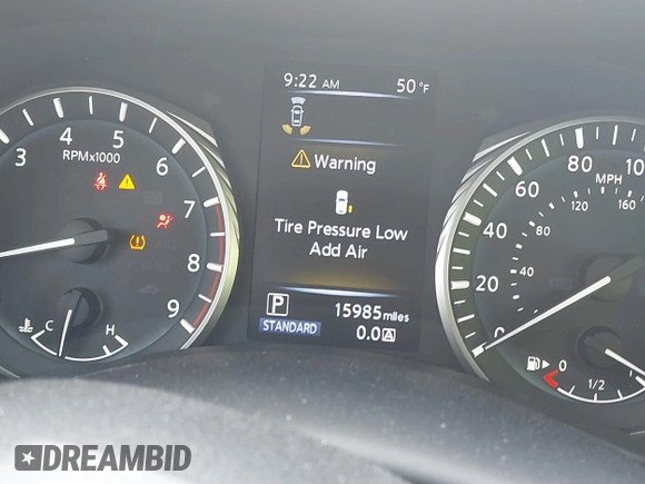 2021 Infiniti Q50 Luxe with VIN JN1EV7BR9MM754818, listed as a IAAI auction lot 41687198 with 15,985 mi miles and . Bid and sale history available at DreamBid. Image 15.
