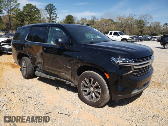 2021 Chevrolet Tahoe LT with VIN 1GNSCNKD1MR363221, listed as a Copart auction lot 49386995 with 59,789 mi miles and Salvage title. Bid and sale history available at DreamBid. Image 4.