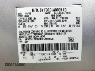 2017 Ford Explorer с VIN 1FM5K7B89HGA03005, выставлен на аукционе Copart как лот 58712165 с пробегом 99 954 миль миль и Списание • Salvage title. История ставок и продаж доступна на DreamBid. Изображение 14.