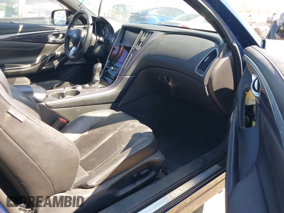 2017 Infiniti Q60 Red Sport 400 with VIN JN1FV7EK3HM610741, listed as a IAAI auction lot 41856207 with 67,598 mi miles and . Bid and sale history available at carsss.com. Image 5.
