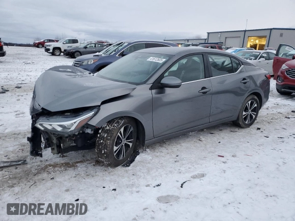 2021 Nissan Sentra SV with VIN 3N1AB8CVXMY284398, listed as a Copart auction lot 41612605 with 87,665 mi miles and Salvage Title. Bid and sale history available at carsss.com. Image 1.