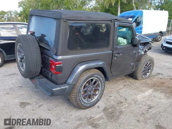 2021 Jeep Wrangler Sport S with VIN 1C4GJXAN7MW691190, listed as a IAAI auction lot 42028528 with 24,207 mi miles and . Bid and sale history available at DreamBid. Image 4.