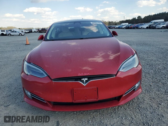 2017 Tesla Model S 100D with VIN 5YJSA1E25HF198612, listed as a Copart auction lot 50604795 with 78,129 mi miles and Salvage Title. Bid and sale history available at carsss.com. Image 5.