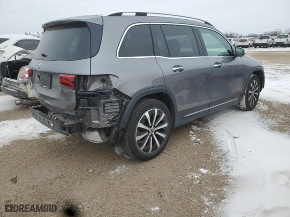 2021 Mercedes-Benz GLB with VIN W1N4M4GB7MW150882, listed as a Copart auction lot 89333885 with 39,541 mi miles and Salvage Title. Bid and sale history available at carsss.com. Image 3.