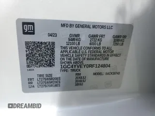 2024 Chevrolet Silverado 3500HD High Country with VIN 1GC4YVEY0RF124804, listed as a Copart auction lot 47888825 with 33,100 mi miles and Salvage Title. Bid and sale history available at carsss.com. Image 12.
