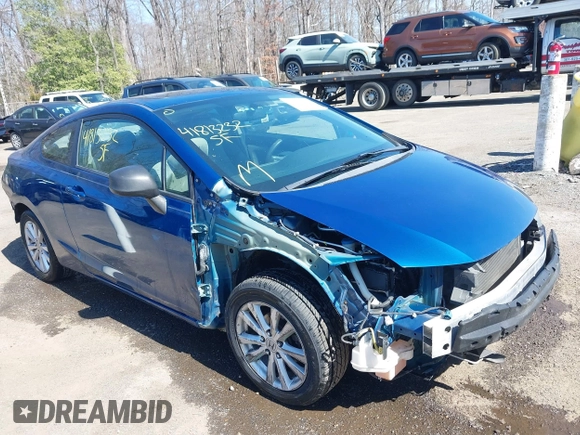 2012 Honda Civic Cpe EX with VIN 2HGFG3B83CH540485, listed as a IAAI auction lot 41813232 with 212,901 mi miles. Bid and sale history available at carsss.com. Image 1.