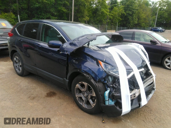 2019 Honda CR-V EX z VIN 7FARW1H51KE022321, wystawiony jako IAAI lot #42311602 z przebiegiem 58 776 mil mil oraz . Historia ofert i sprzedaży dostępna na DreamBid. Obrazek 1.