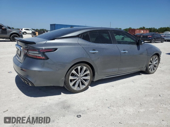 2020 Nissan Maxima Platinum with VIN 1N4AA6FV0LC366735, listed as a Copart auction lot 49395685 with 45,185 mi miles and Salvage Title. Bid and sale history available at DreamBid. Image 3.