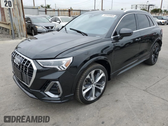 2020 Audi Q3 S line Premium Plus z VIN WA1EECF34L1028676, wystawiony jako Copart lot #65949965 z przebiegiem 80 838 mil mil oraz Czysty tytuł • Clean title. Historia ofert i sprzedaży dostępna na DreamBid. Obrazek 1.
