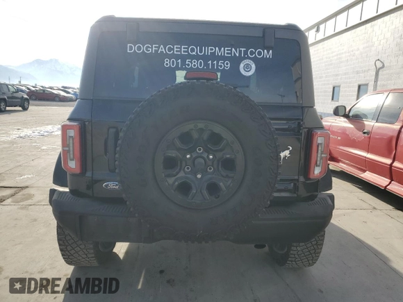 2023 Ford Bronco with VIN 1FMDE5CP4PLA96759, listed as a Copart auction lot 42712895 with 30,153 mi miles and Salvage Title. Bid and sale history available at carsss.com. Image 6.