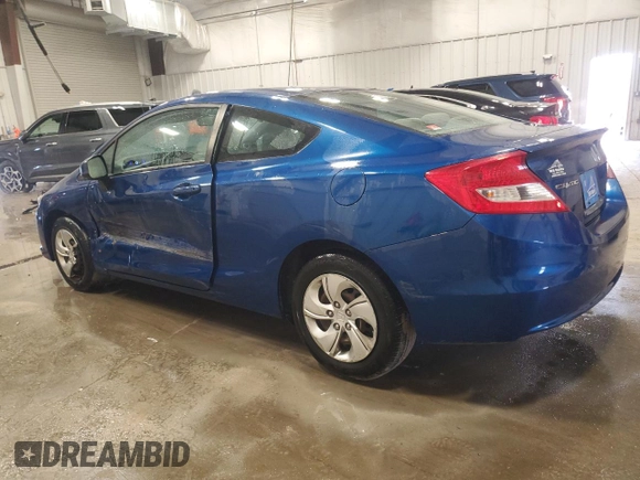 2013 Honda Civic Cpe LX with VIN 2HGFG3B56DH530265, listed as a Copart auction lot 46992175 with 107,178 mi miles and Salvage Title. Bid and sale history available at carsss.com. Image 2.