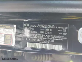 2021 Hyundai Elantra SEL with VIN 5NPLS4AG3MH005342, listed as a IAAI auction lot 41787600 with 85,819 mi miles. Bid and sale history available at carsss.com. Image 9.