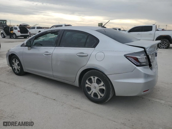 2013 Honda Civic Hybrid with VIN 19XFB4F26DE001607, listed as a Copart auction lot 47594195 with 168,023 mi miles and Salvage Title. Bid and sale history available at carsss.com. Image 2.
