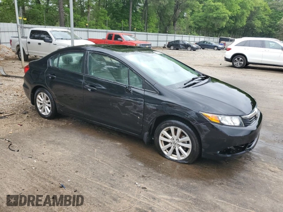2012 Honda Civic EX-L with VIN 19XFB2F90CE071460, listed as a Copart auction lot 53253075 with 137,897 mi miles and Salvage Title. Bid and sale history available at DreamBid. Image 4.