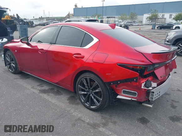 2023 Lexus IS with VIN JTHGZ1B29P5062890, listed as a IAAI auction lot 41569908 with 39,843 mi miles. Bid and sale history available at carsss.com. Image 3.