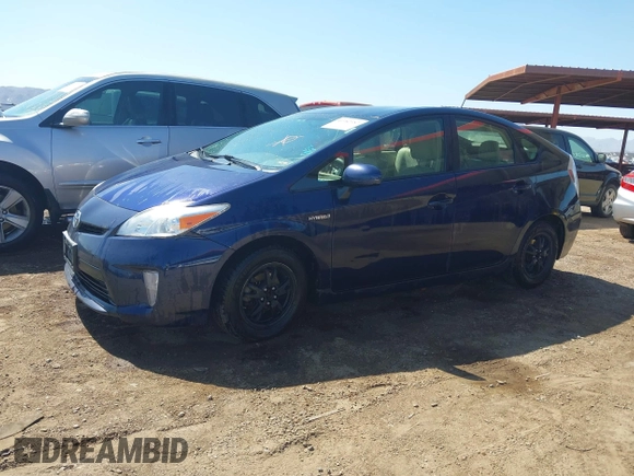 2013 Toyota Prius One with VIN JTDKN3DU1D0350459, listed as a IAAI auction lot 41982187 with 267,002 mi miles. Bid and sale history available at carsss.com. Image 2.