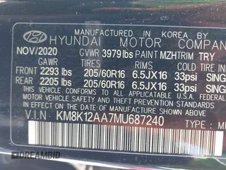 2021 Hyundai Kona SE с VIN KM8K12AA7MU687240, выставлен на аукционе IAAI как лот 42216710 с пробегом 108 063 миль миль и . История ставок и продаж доступна на DreamBid. Изображение 9.