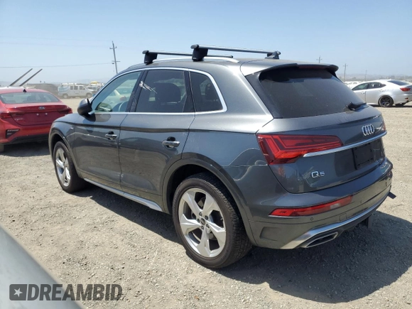 2023 Audi Q5 S line Premium Plus с VIN WA1EAAFY5P2009808, выставлен на аукционе Copart как лот 58793215 с пробегом 17 258 миль миль и Списание • Salvage title. История ставок и продаж доступна на DreamBid. Изображение 2.